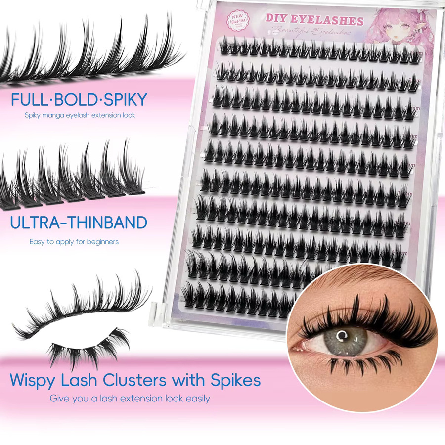 Anlinnet Künstliche Wimpern, 200 Stück, 9–13 mm, Mix - Bild 4