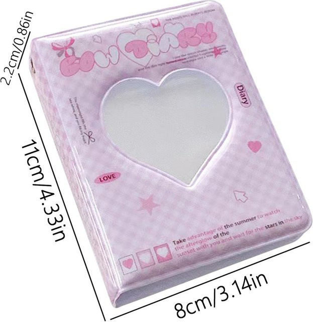 NATAWA Herzförmiger Fotokartenordner für Idol-Fotos, wasserabweisendes Sammelbuch aus Kunststoff in Rosa, Blau oder Weiß - Bild 1