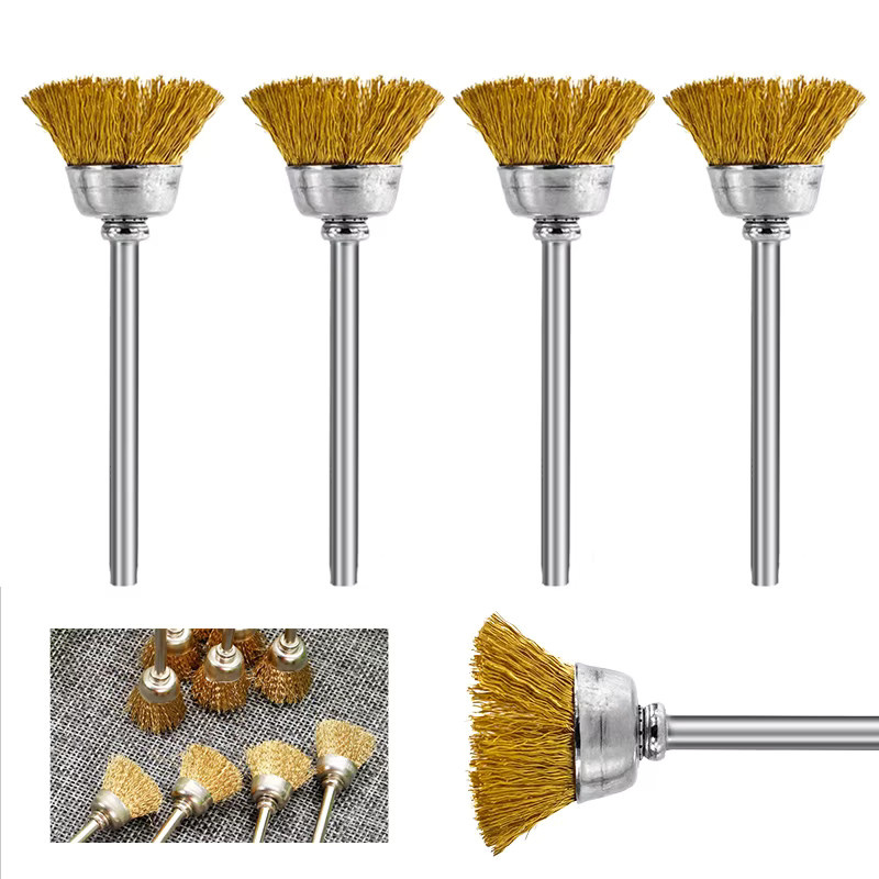 XCAN 20-teiliges Drahtbürsten-Set aus Messing in Gold für Dremel-Rotationswerkzeuge zur Metallrostentfernung - Bild 6