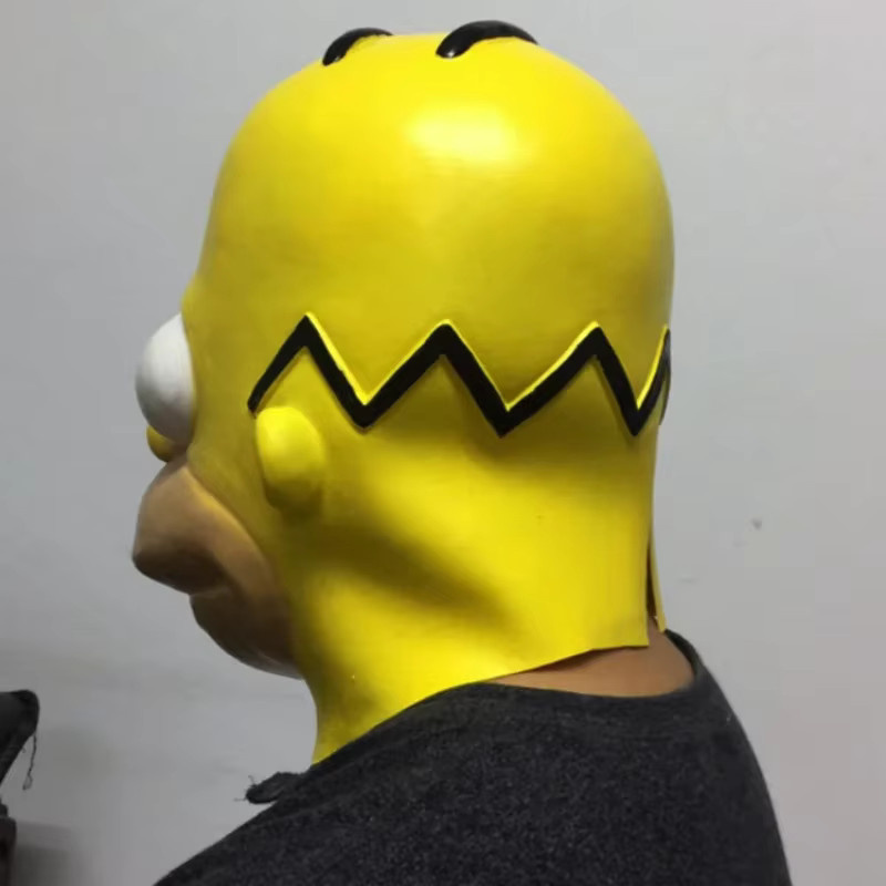 The Simpsons Homer Maske, Cosplay Latex-Helm, Gelb - Bild 2