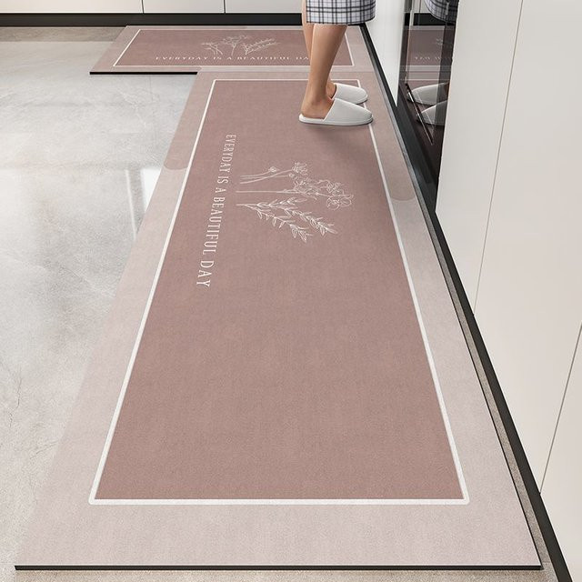Yiran Furniture Kieselgur Küchenbodenmatte Set, beige und mehrfarbig, B: 50 cm, L: 150 cm - Bild 1