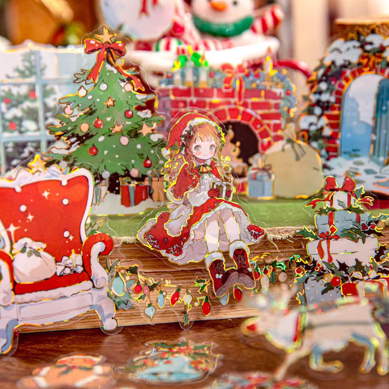 15-teiliges Set Weihnachtsaufkleber mit bezaubernden Feiertagsmustern in Multicolour für Tagebuch und DIY-Projekte - Bild 2