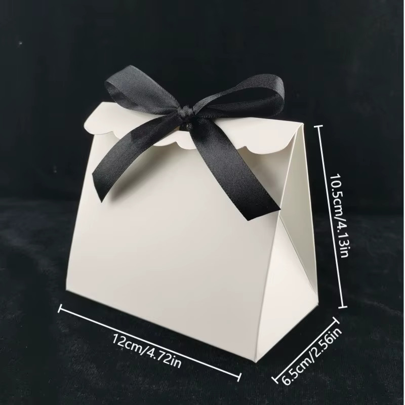 WEHRPARTY Kraftpapier Geschenkboxen mit Schleife und Wellenkante in Braun für Hochzeiten, Geburtstage und Partys - Bild 3