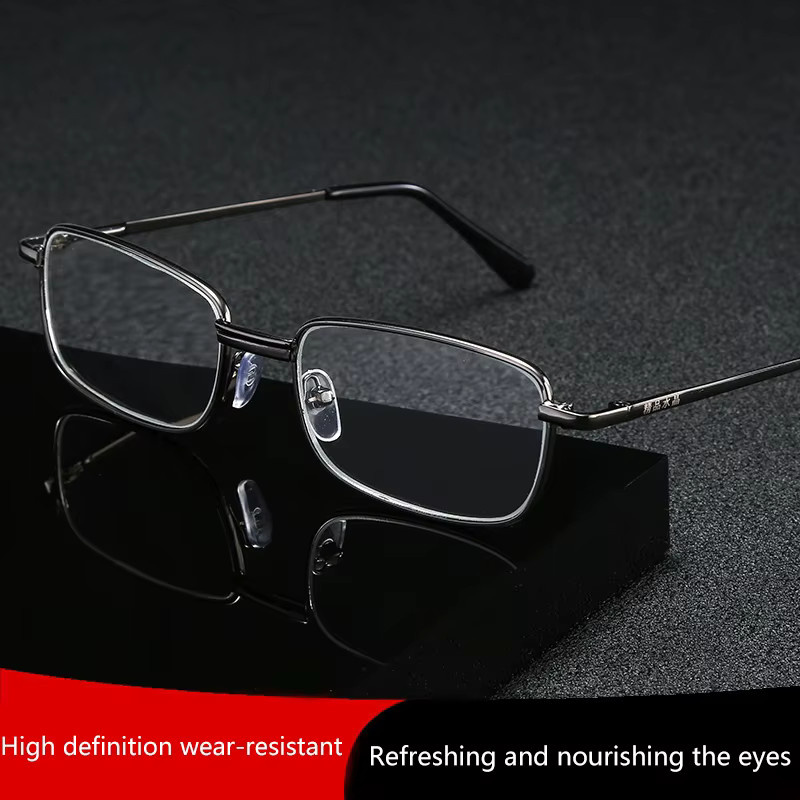 Shatar Lesebrille, Metall, Vollrand, rechteckig, grau, Unisex - Bild 2