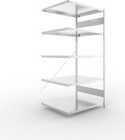 META Steckregal CLIP 230 AR verzinkt mit 5 Böden B/T/H: 200 x 100 x 80 cm - Bild 1
