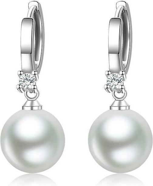 Ohrringe 925 Silber, Perle, Zirkonia, Damen - Bild 1