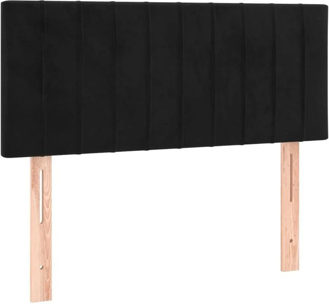 vidaXL LED Kopfteil aus Samt in Schwarz mit USB-Ladeport und integrierter Beleuchtung, B/H: 90 x 78/88 cm - Bild 1