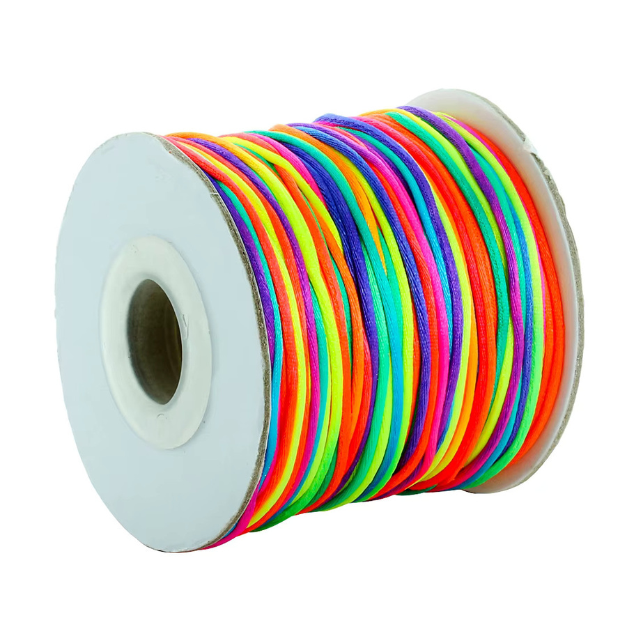 Bunte Nylon-Satin Schnüre 1,5mm für DIY Handwerk und Ornamente, 80 Yards Set, Mehrfarbig - Bild 2