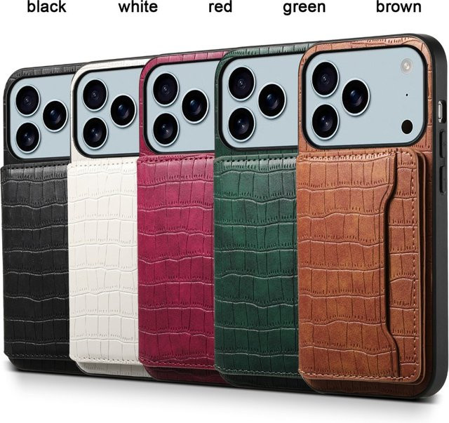 3-in-1 Lederhülle für Apple iPhone 11 bis iPhone 17 Pro Max als Brieftasche und Ständer in Weiß - Bild 1