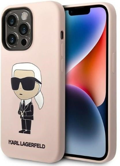 Karl Lagerfeld Silikon Hülle für Apple iPhone 14 Pro Max Ikonik NFT in Rosa - Bild 1