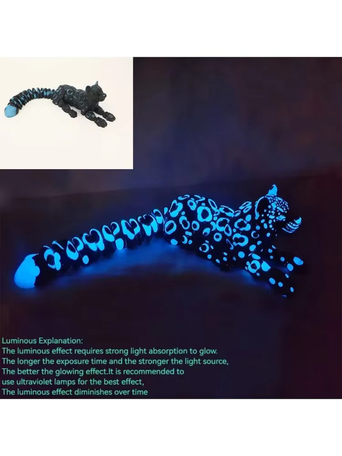 Bewegliches Schneeleoparden-Modell von Jiahomily in Weiß, 3D-gedruckte Wildtier-Figur zur Dekoration - Bild 6