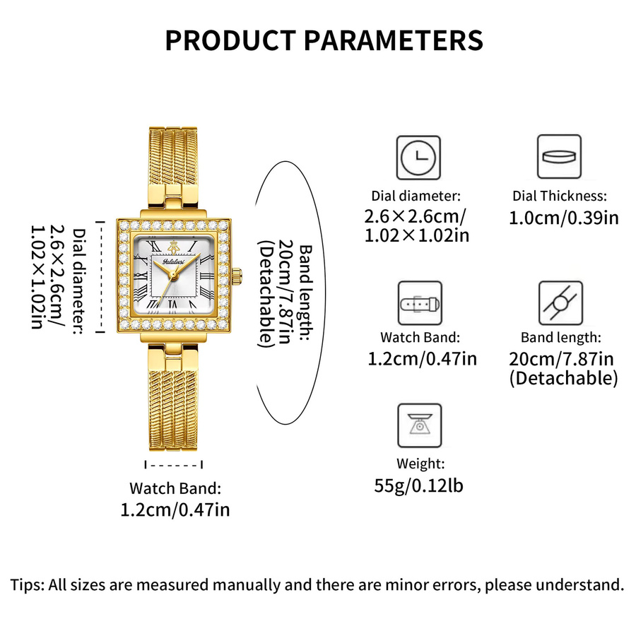 YaLaLuSi Armbanduhr, Quarz, Gold, Diamantbesetzt, Milanaise, Damen - Bild 2