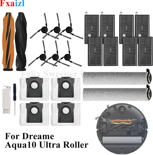 Dreame Aqua10 Roller Zubehör Set mit Hauptbürste und HEPA-Filterbeuteln für RLH31CE und RLH71DE - Bild 1