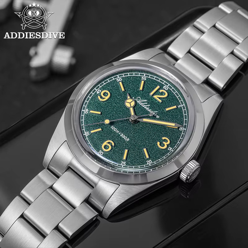 ADDIESDIVE Armbanduhr, Quarz, Edelstahl, Grün, Herren - Bild 3