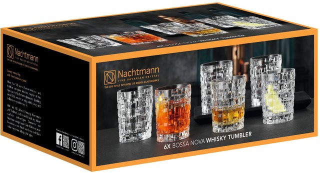 Nachtmann Whiskygläser Bossa Nova Tumbler aus Kristallglas, transparent, 6er Set, 330 ml pro Glas - Bild 1