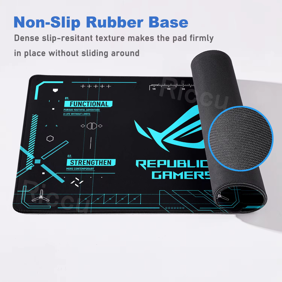 ASUS ROG Gaming Mauspad Extended Aesthetics in Schwarz mit rutschfester Kantenverstärkung - Bild 3