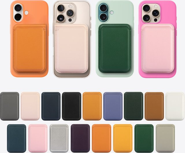 Magnetischer Universal Leder MagSafe Kartenhalter in Grün für iPhone, Samsung, Xiaomi, OPPO, Motorola und Google - Bild 1