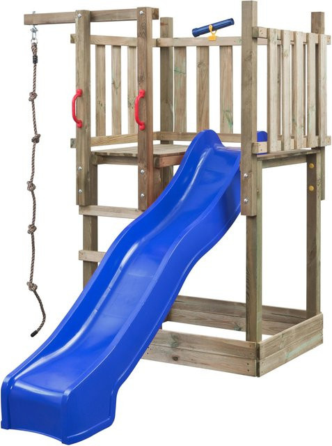 SwingKing Spielturm Mario aus Holz mit Rutsche in Blau, B/T/H: 250 x 131 x 210 cm - Bild 1