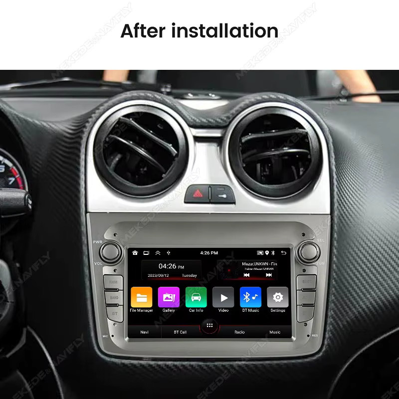 NAVIFANS Android 15 Carplay Autoradio für Alfa Romeo Mito 2008-2013 mit GPS Navigation und RDS Multimedia-Player in Schwarz - Bild 2