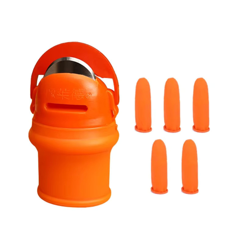 Silikon Fingerschutz in Orange für die Gemüseernte und zum Schutz beim Schneiden - Bild 3