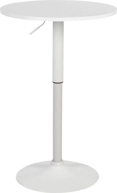 DELUKE 2in1 Stehtisch CHERI Höhenverstellbar, Rund, Weiß, Durchmesser: 60 cm, Höhe: 106 cm, Metallgestell - Bild 1