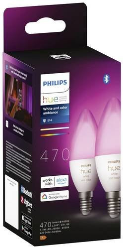 Philips Hue White & Color Ambiance LED-Kerzen E14 2er-Pack, mehrfarbig und weiß - Bild 2