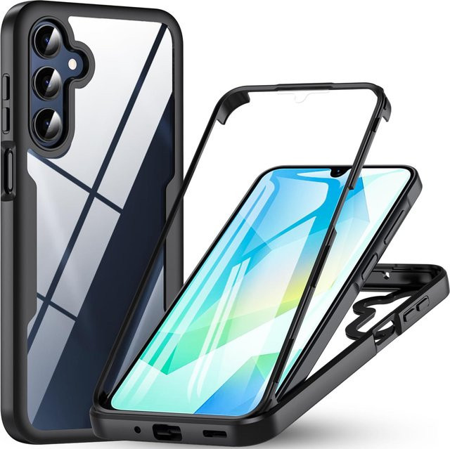 360-Grad-Schutzhülle mit integriertem Displayschutz für Samsung Galaxy A-Serie in Schwarz - Bild 1
