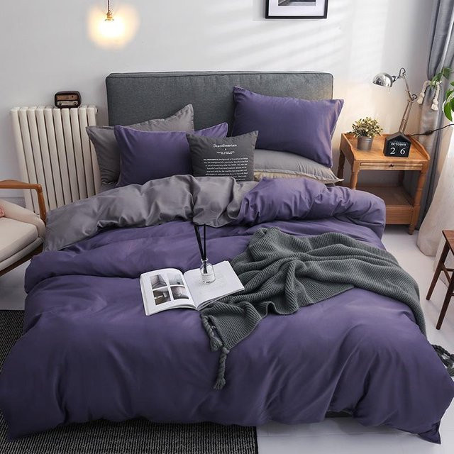 Cozy Up Home Bettwäsche-Set Queen Size in Lila, 4-teiliges Set bestehend aus Bettbezug mit Reißverschluss, Bettlaken und Kissenbezügen, B/H: 220 x 240 cm - Bild 1