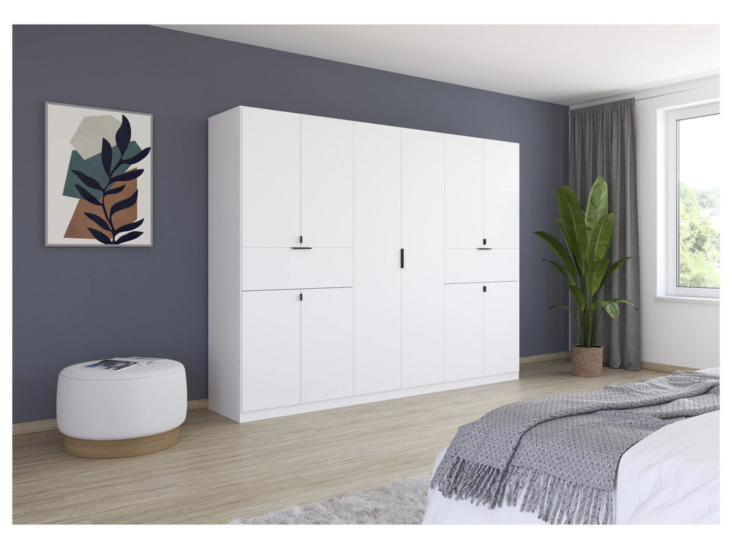 RAUCH BLUE Ticao Drehtürenschrank mit 10 Türen und 2 Schubkästen, Alpinweiß/Grau, B/H: 271 x 210 cm - Bild 2