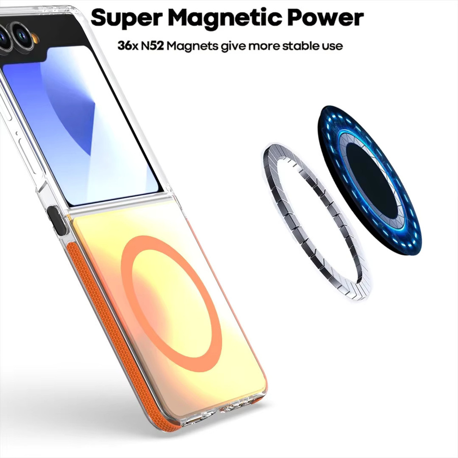 Fashion Glare Dopamin Magnetische Ladehülle für Samsung Galaxy Flip 7 FE 6 5 4 in Bunt und Schwarz mit Anti-Drop-Puffer-Schutz - Bild 4
