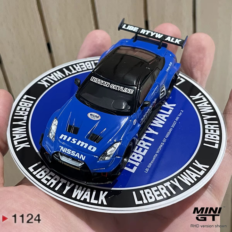MINIGT LBWK LB Silhouette WORKS GT NISSAN 35 GT RR Ver.2, Druckgussautomodell, 1:64, Blau, ab 14 Jahren - Bild 5
