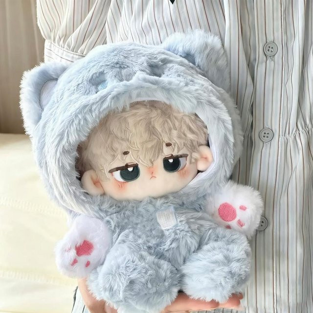 Yiran Health & Beauty Tier-Serie Flauschiger Hasen-Overall mit Kapuze, Plüschpuppenkleidung, Blau, ab 14 Jahren - Bild 1