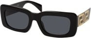 Versace VE 4444U Sonnenbrille, Rechteckig, Vollrand, Kunststoff, Damen, black grey - Bild 1