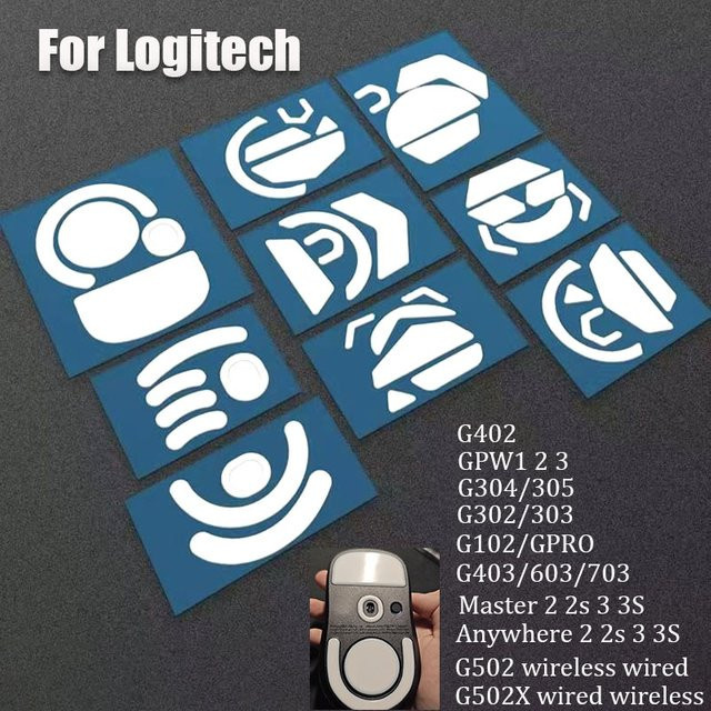 Set weiße Mausfüße-Aufkleber für Logitech G302 G303 G304 G305 G402 G405 GPRO G502 G502X G903 GPW Maus-Skates und Fußpolster - Bild 1