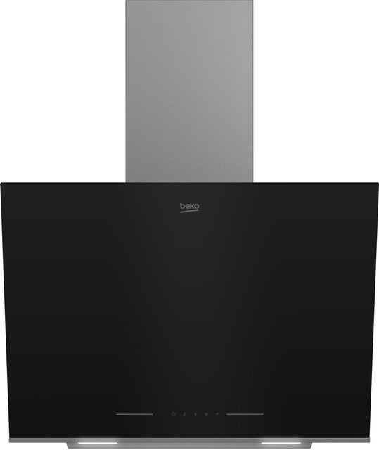 Beko Dunstabzugshaube BHCA66641BBHS in Schwarz, Wandmontage mit Glas und Metall, B/T/H: 59,6 x 59,6 x 60,0 cm - Bild 1