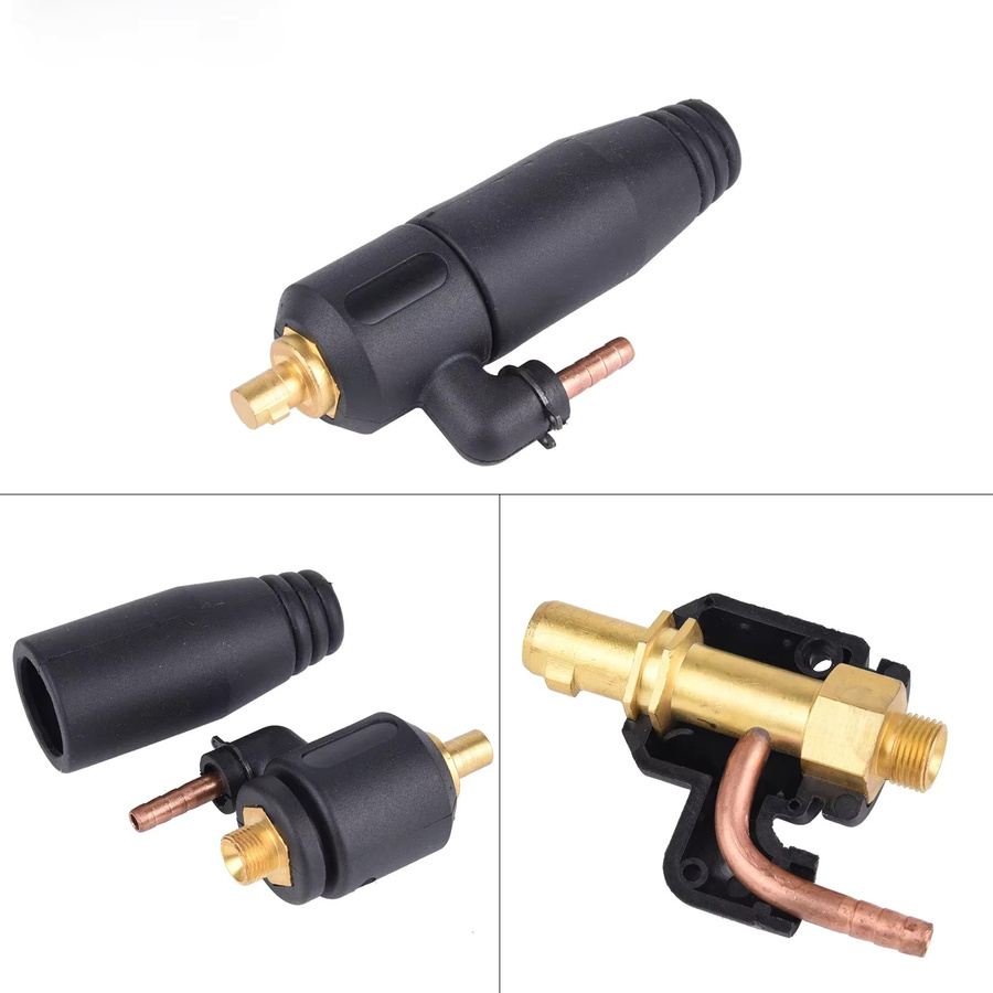 Havos WIG-Schweißstromkabel in Schwarz mit M12 x 1,0 und M16 x 1,5 Gasadapter-Übertragung sowie integrierten 10–25/35–50 Euro-Steckern für WIG-Brenner - Bild 1