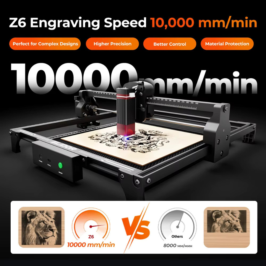 ELIDOR Z6 Lasergravierer und CNC-Schneidemaschine für Holzbearbeitung mit blauer Laserdiode, Arbeitsbereich: 300 x 300 mm - Bild 4