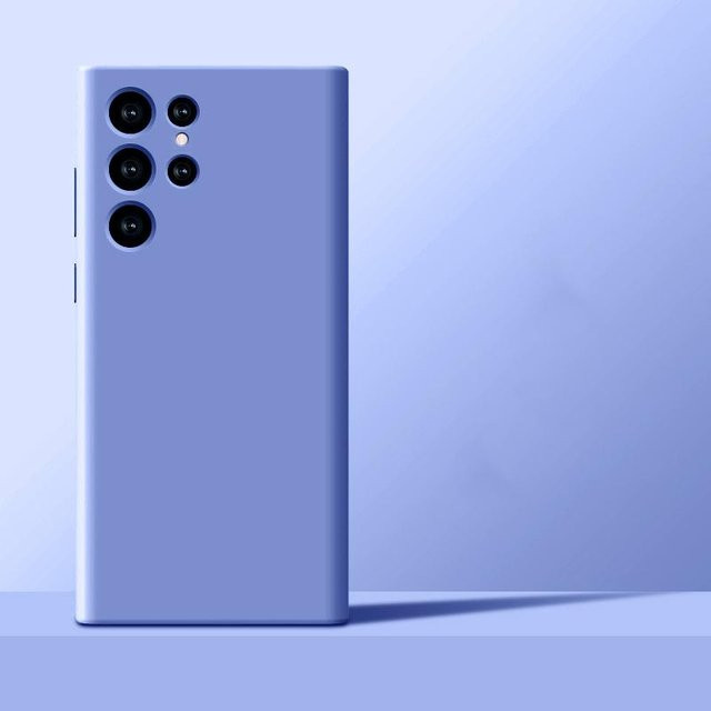 Stoßfeste Flüssigsilikonhülle für Samsung Galaxy S24 S23 S22 S21 S20 S10 Ultra Plus FE Note 20 Ultra in Violett - Bild 1