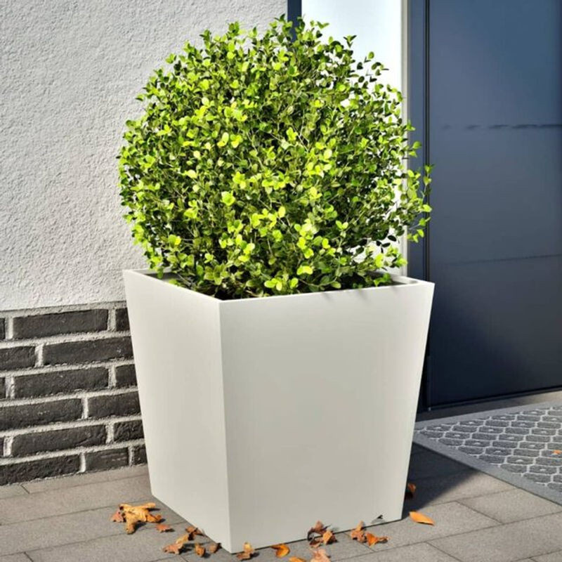 Vidaxl Pflanzkübel Set aus Metall in Weiß, 2 Stück, quadratisch, B/T/H: 50 x 50 x 50 cm - Bild 1