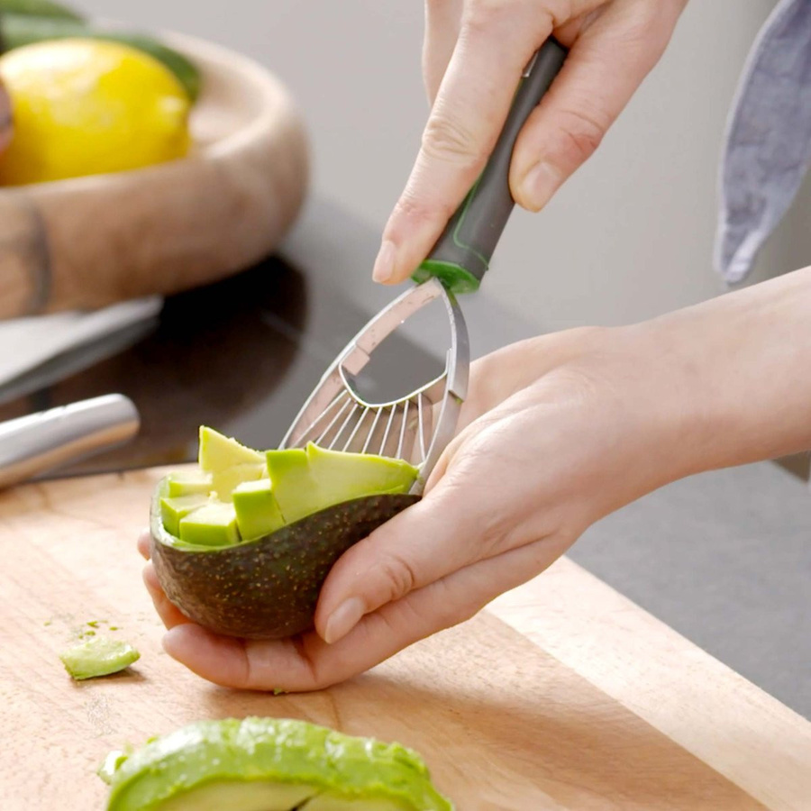 Fackelmann Avocadoschneider Bonn in Grün aus Edelstahl, Länge: 21 cm - Bild 2