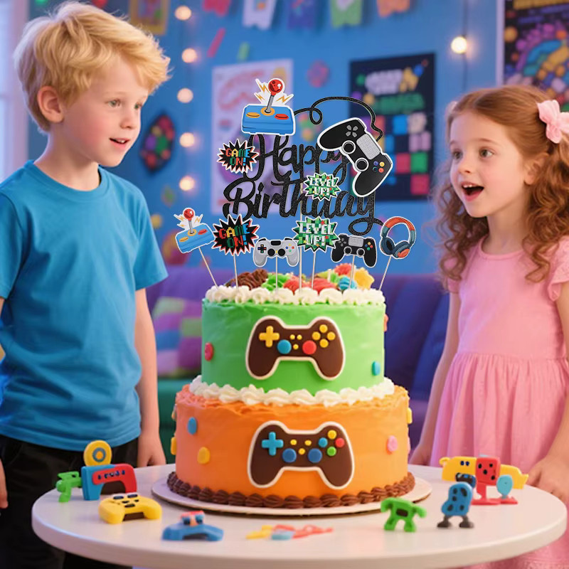 ZQNYCY 13-teiliges Videospiel Kuchen Topper Set für Kindergeburtstage in Mehrfarbig - Bild 4