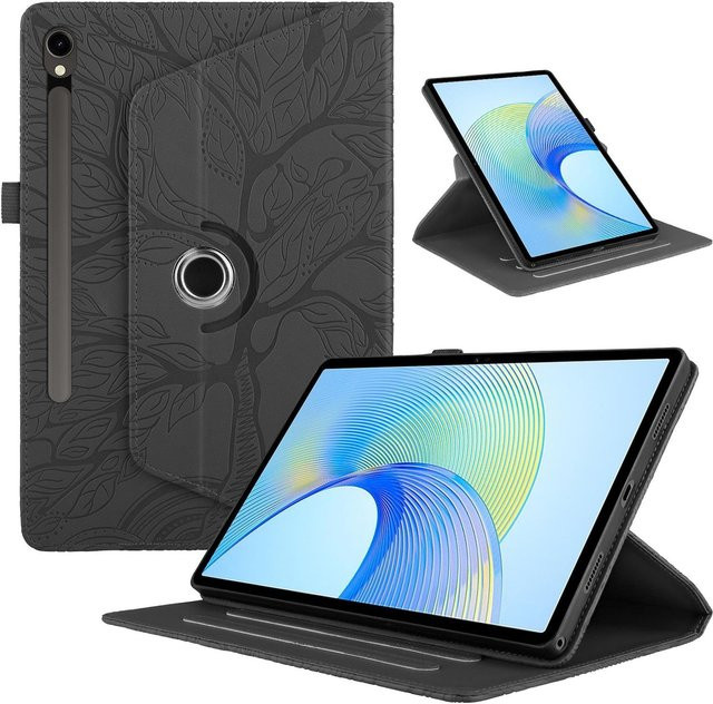 Samsung Galaxy Tab S10 FE Plus Kunstleder Tasche 360 Grad Design in Schwarz - Bild 1