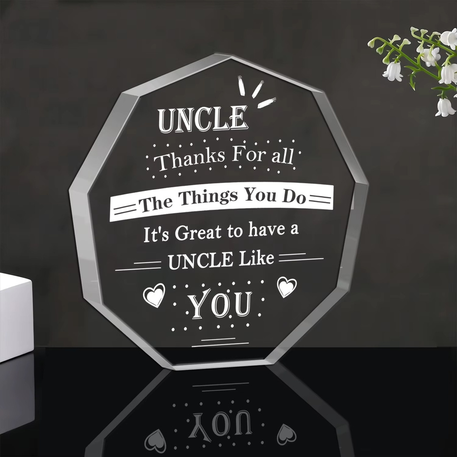 Dekoratives Glas-Souvenir als Geschenk für Onkel zum Geburtstag oder zu Weihnachten, transparent - Bild 2