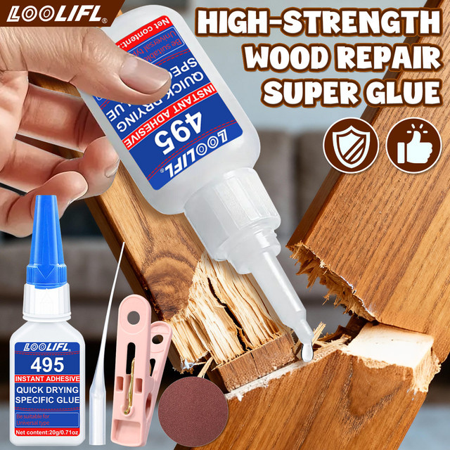 LOOLIFL Super Wood Glue 495/1-5 Metallkleber für Metall und Kunststoff, transparent, 20 g - Bild 1