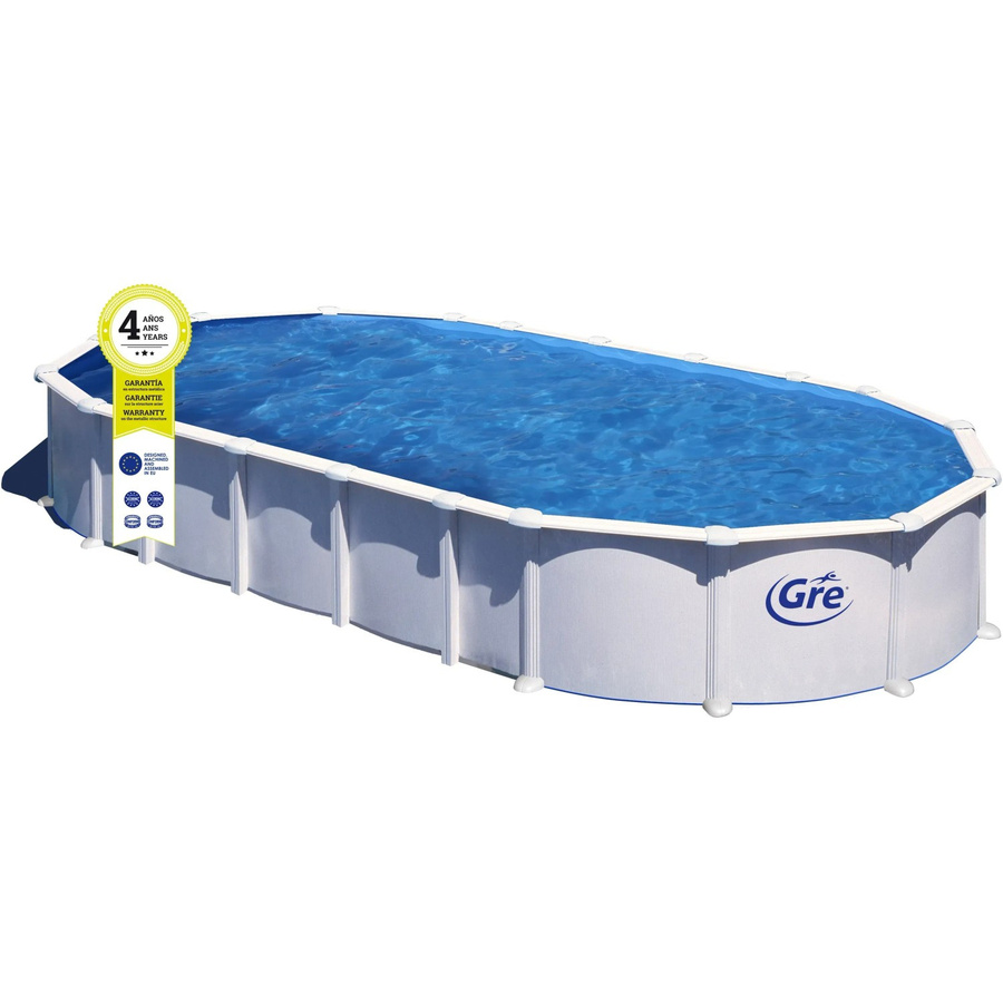 GRE Stahlwand-Pool Haiti oval in Weiss, B/T/H: 470 x 915 x 132 cm - Bild 2