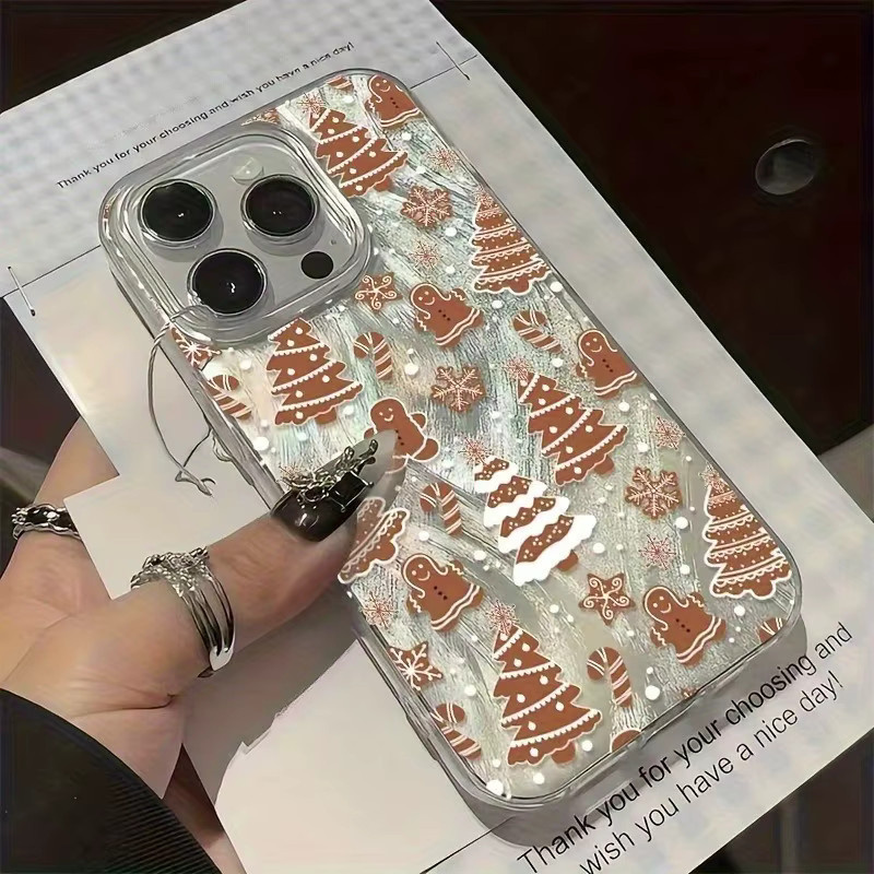 Silberne TPU-Handyhülle mit rotem Weihnachtsbaummuster für iPhone 11 bis iPhone 17 Pro Max und weitere Modelle - Bild 2