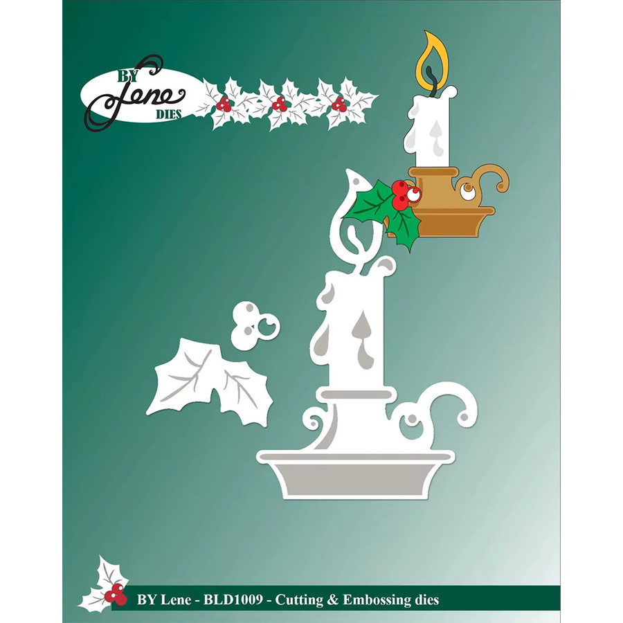 Lene Danske Tekster Silikonstempel und Metall-Stanzformen Weihnachtsstrauß in Silber für Scrapbooking und Basteldekoration - Bild 1