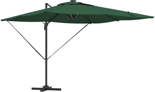 vidaXL Sonnenschirm mit Standfuß aus Aluminium in Grün, B/T/H: 286 x 285 x 270 cm - Bild 1