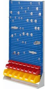 Kappes Stellwand RasterPlan Gr. 5 einseitig in RAL 7035 Grau und RAL 5010 Blau mit Ausstattung 2, B/T/H: 179 x 100 x 24 cm - Bild 1