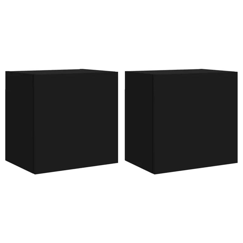 vidaXL TV-Wandschränke 2er-Set Schwarz aus Holzwerkstoff B/T/H: 40,5 x 30 x 40 cm - Bild 6
